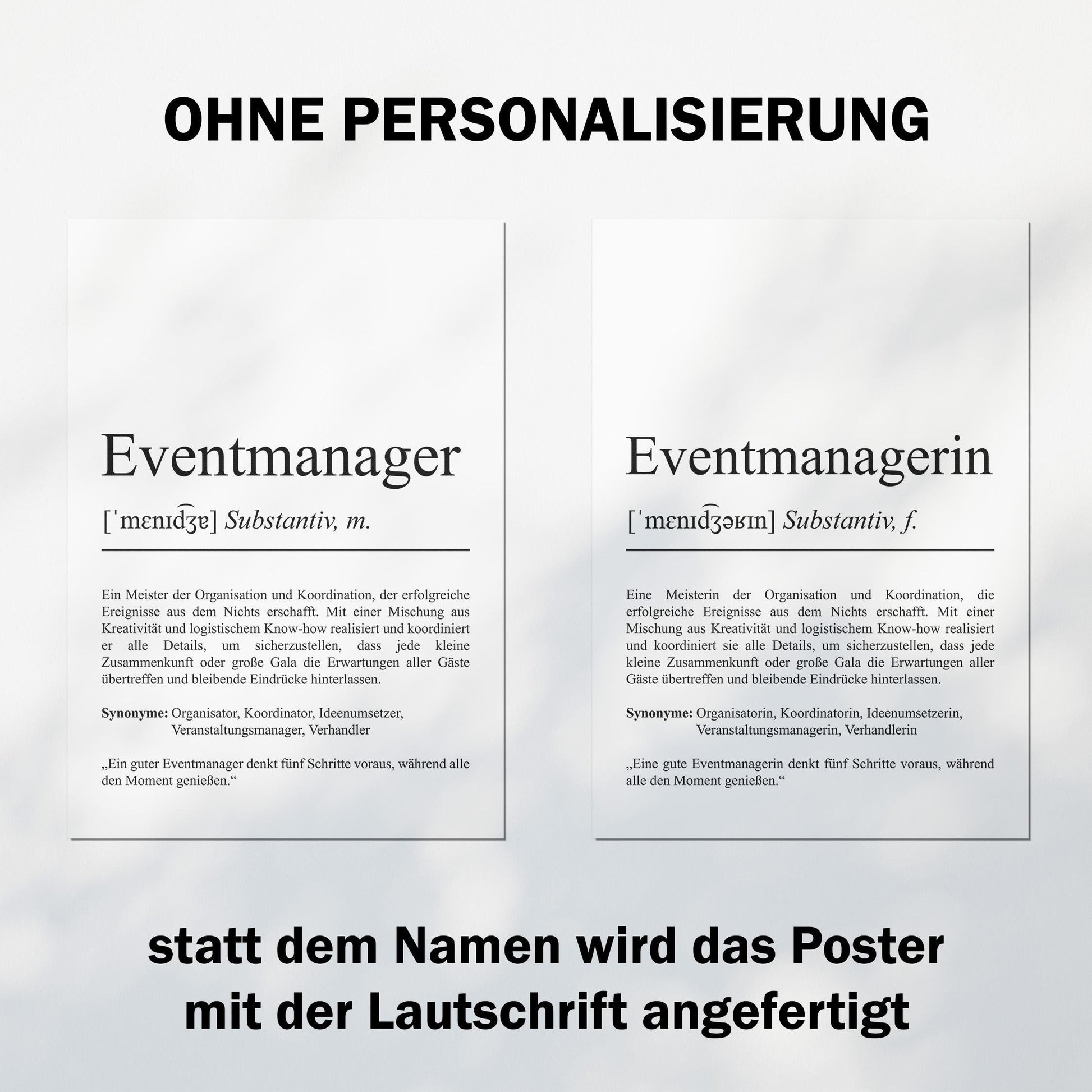Eventmanagerin Definition Poster personalisierbar mit Namen Beruf Poster Eventmanagerin Geschenk Einzug Geburtstag Geschenk Eventmanagerin
