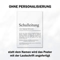 Schulleitung Definition Poster personalisierbar mit Namen Beruf Poster Schulleitung Geschenk Einzug Geburtstag Geschenk Poster Schulleiter