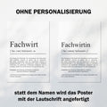 Fachwirt Definition Poster personalisierbar mit Namen Beruf Poster Fachwirt Geschenk Einzug Geburtstag Geschenk Fachwirt Poster