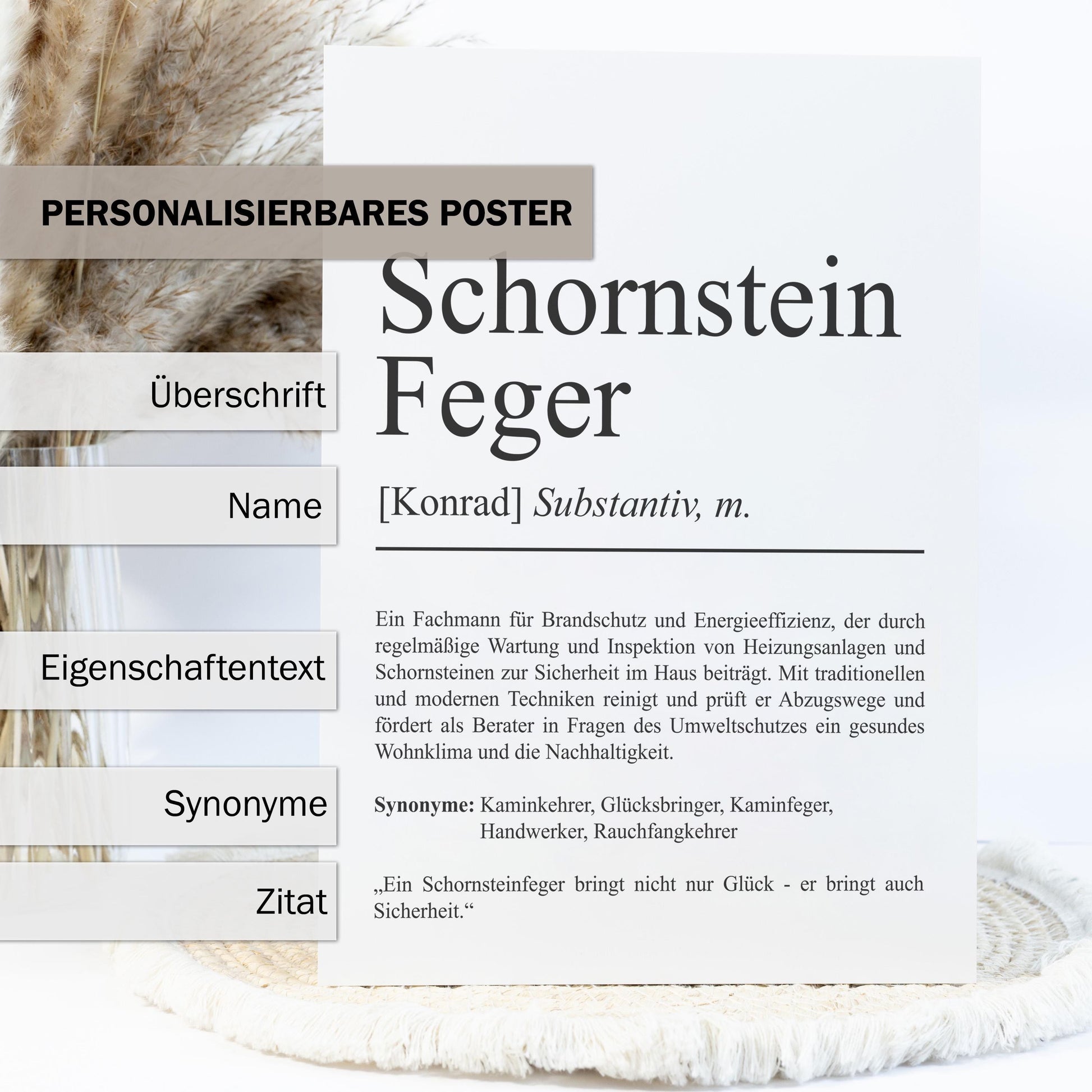 Schornsteinfeger Definition Poster personalisierbar mit Namen Beruf Poster Schornsteinfeger Geschenk Einzug Geburtstag Geschenk Poster Beruf