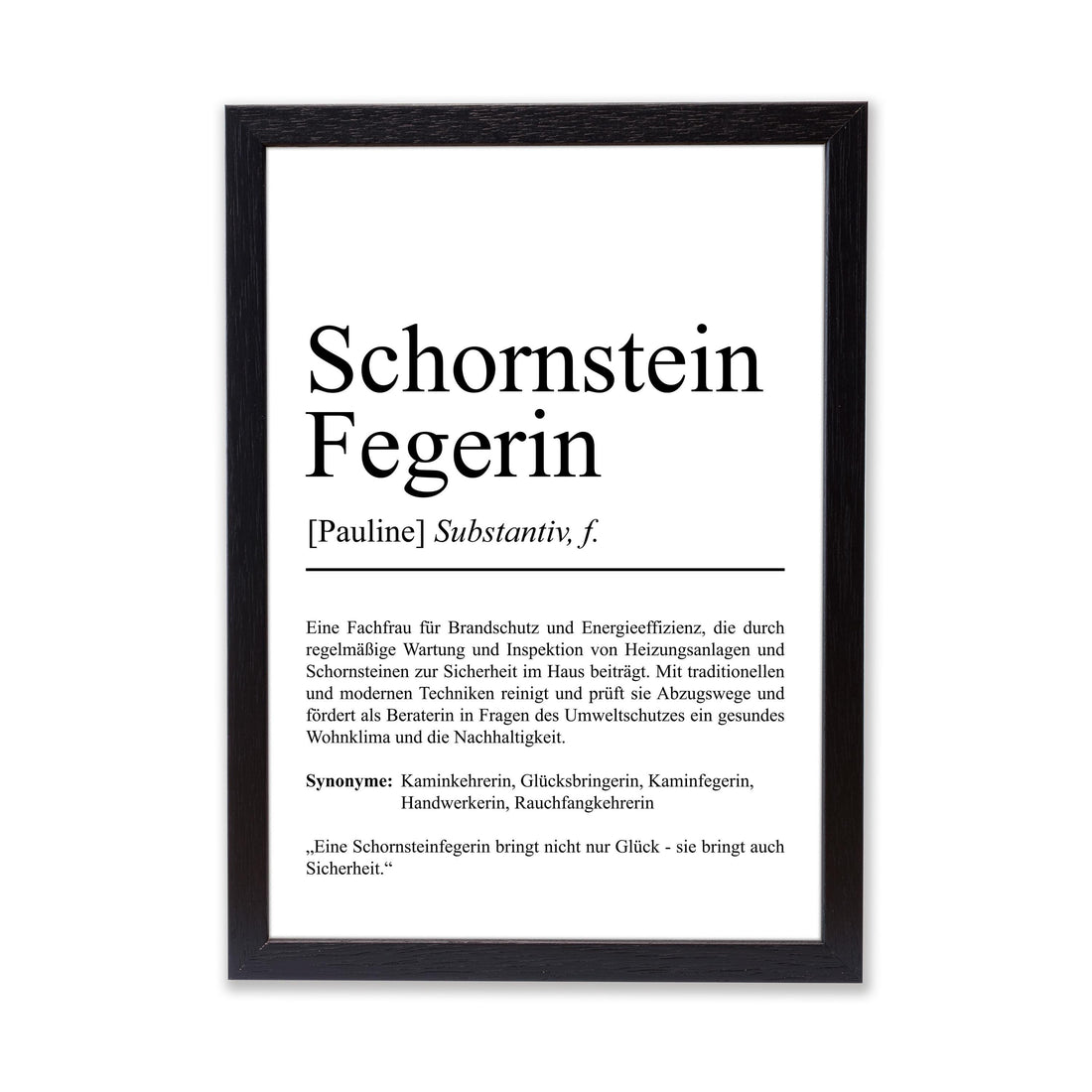 Schornsteinfegerin Definition Poster personalisierbar mit Namen Beruf Poster Schornsteinfegerin Geschenk Einzug Geburtstag Geschenk Poster