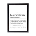 Feuerwehrfrau Definition Poster personalisierbar mit Namen Beruf Poster Feuerwehr Geschenk Einzug Geburtstag Poster Beruf Definition