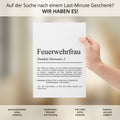Feuerwehrfrau Definition Poster personalisierbar mit Namen Beruf Poster Feuerwehr Geschenk Einzug Geburtstag Poster Beruf Definition