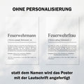 Feuerwehrfrau Definition Poster personalisierbar mit Namen Beruf Poster Feuerwehr Geschenk Einzug Geburtstag Poster Beruf Definition
