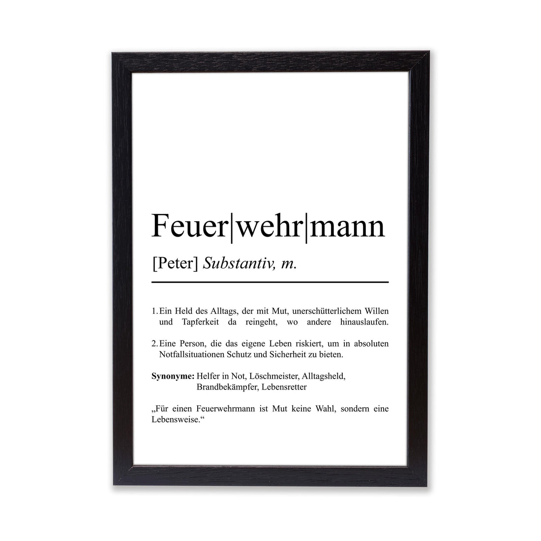 Feuerwehrmann Definition Poster personalisierbar mit Namen Beruf Poster Feuerwehr Geschenk Einzug Geburtstag Poster Beruf Definition