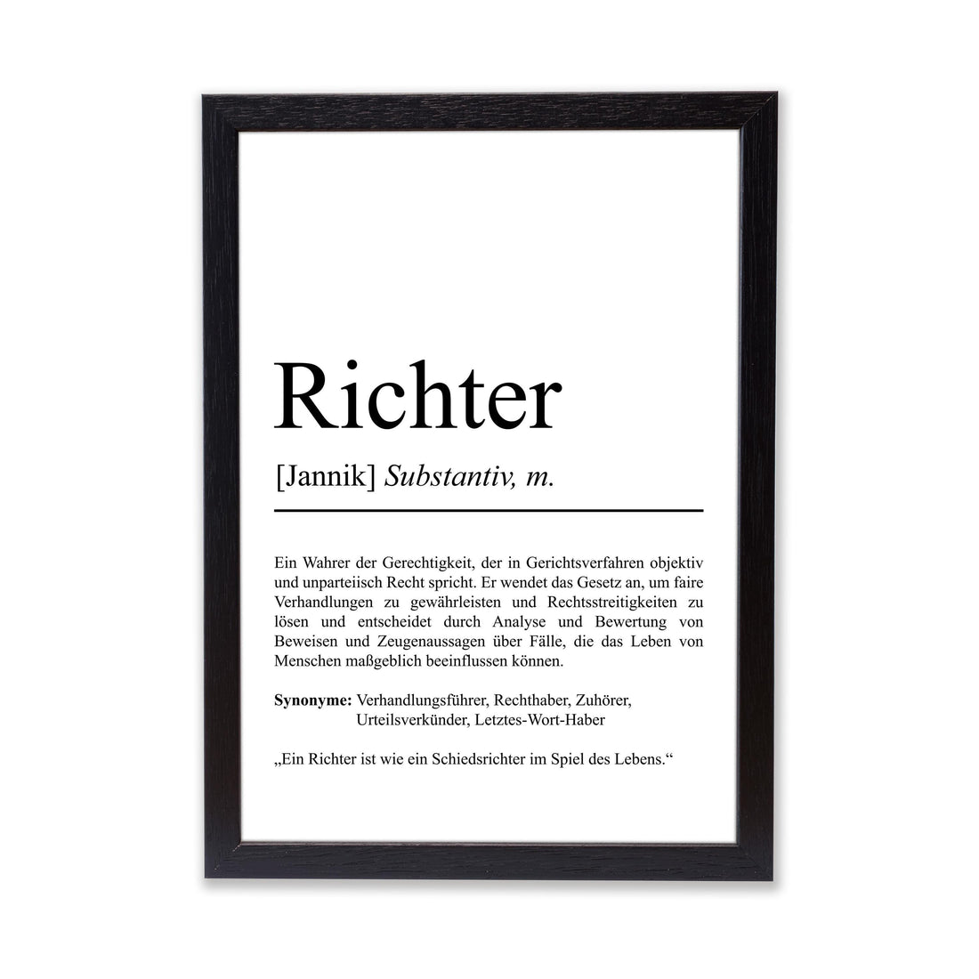 Richter Definition Poster personalisierbar mit Namen Beruf Poster Richter Geschenk Einzug Geburtstag Geschenk Richter Poster Beruf