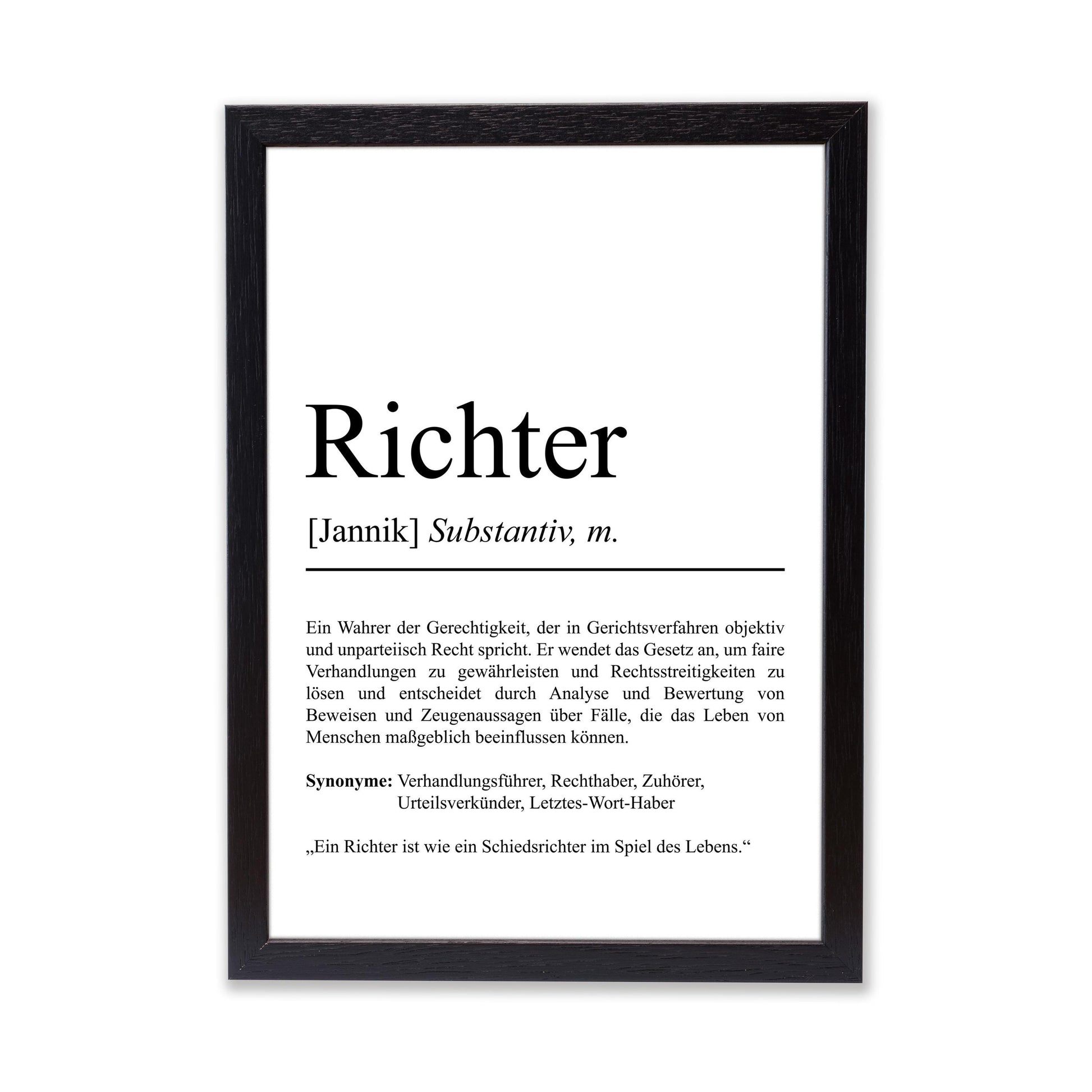 Richter Definition Poster personalisierbar mit Namen Beruf Poster Richter Geschenk Einzug Geburtstag Geschenk Richter Poster Beruf