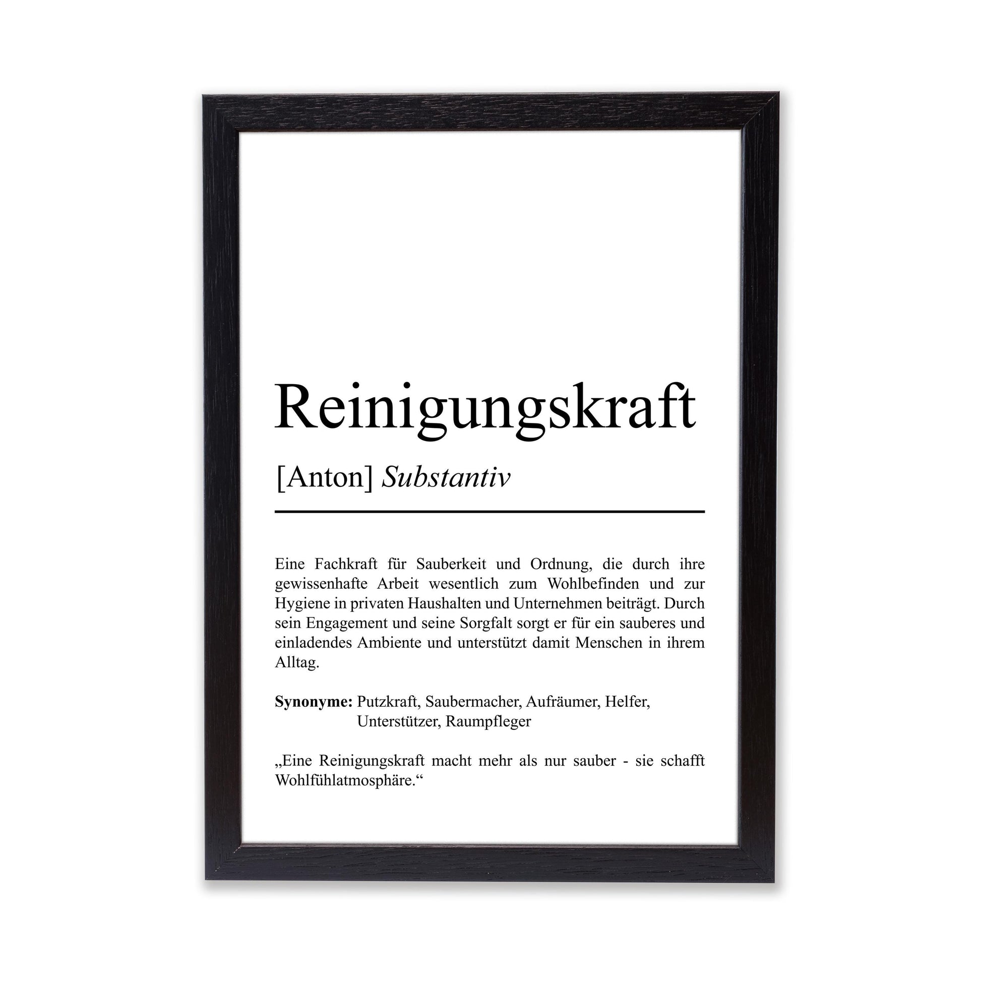 Reinigungskraft Definition Poster personalisierbar mit Namen Beruf Poster Reiniger Geschenk Einzug Geburtstag Geschenk Reiniger Poster Beruf