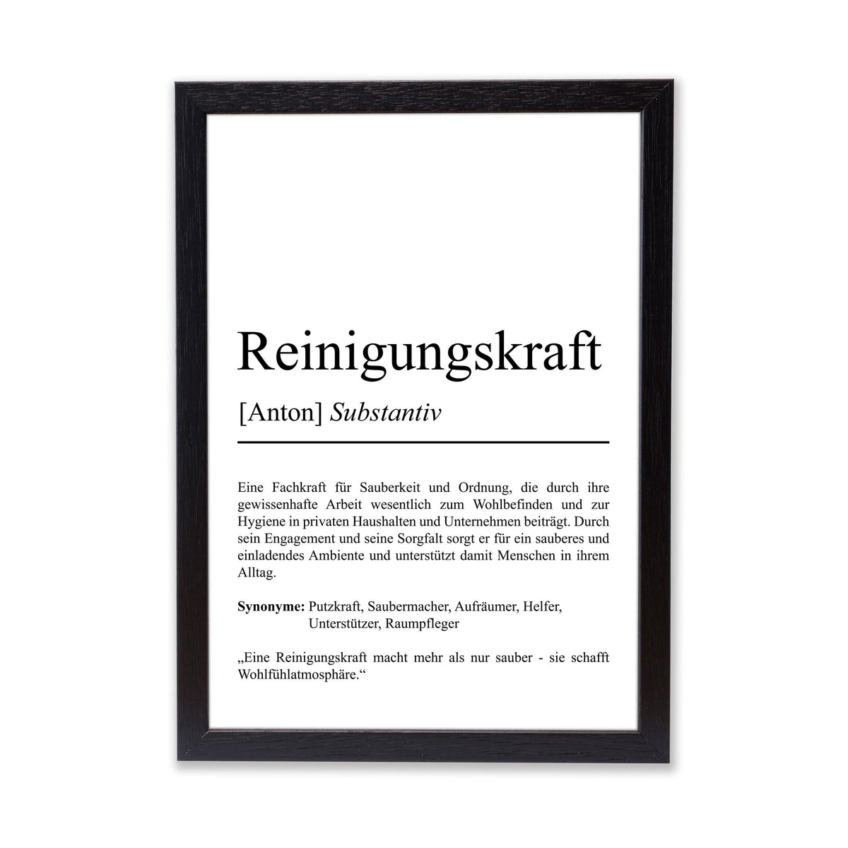Reinigungskraft Definition Poster personalisierbar mit Namen Beruf Poster Reiniger Geschenk Einzug Geburtstag Geschenk Reiniger Poster Beruf