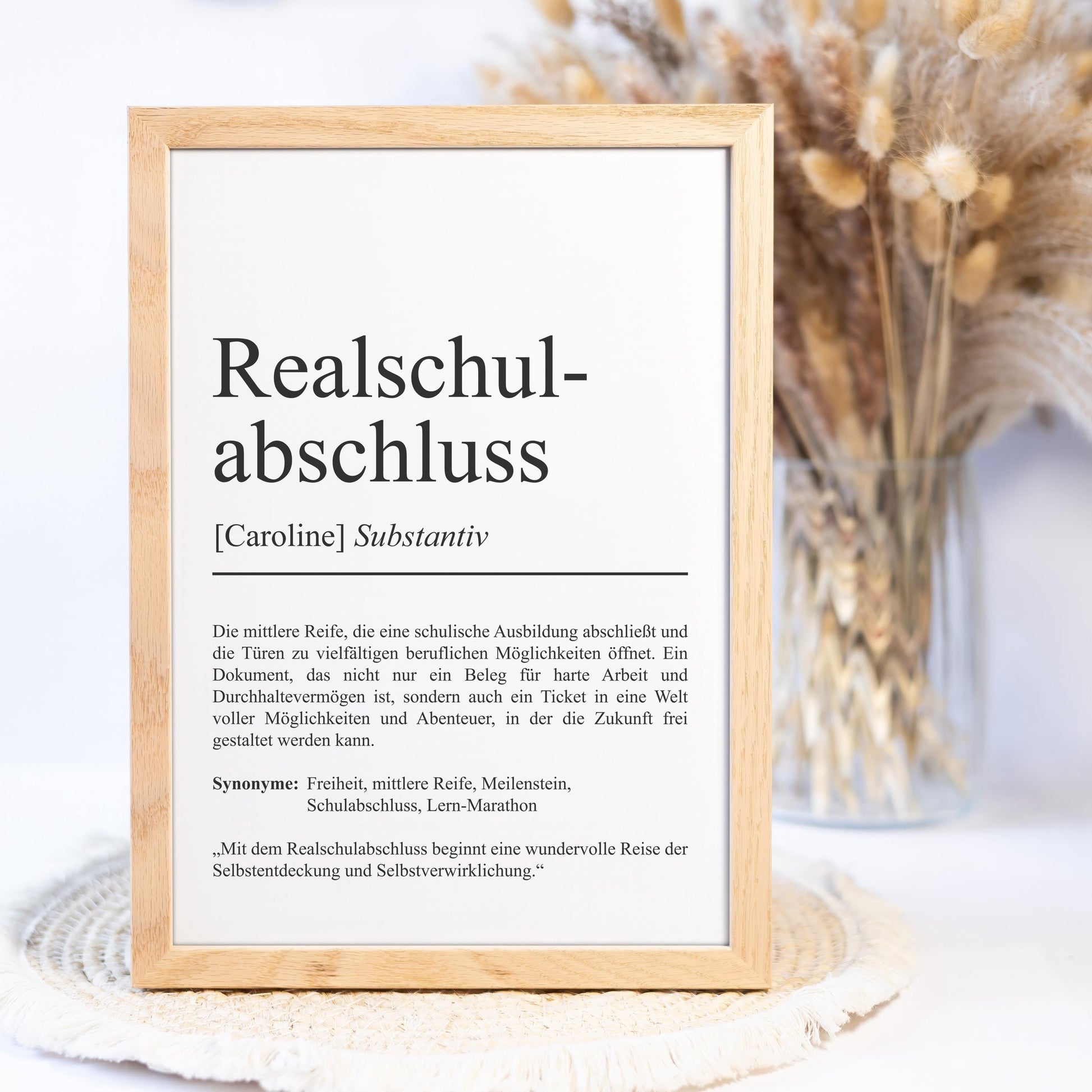 Realschulabschluss Definition Poster personalisierbar mit Namen Abschluss Poster Geschenk zum Abschluss Realschule Geschenk Abschluss Poster