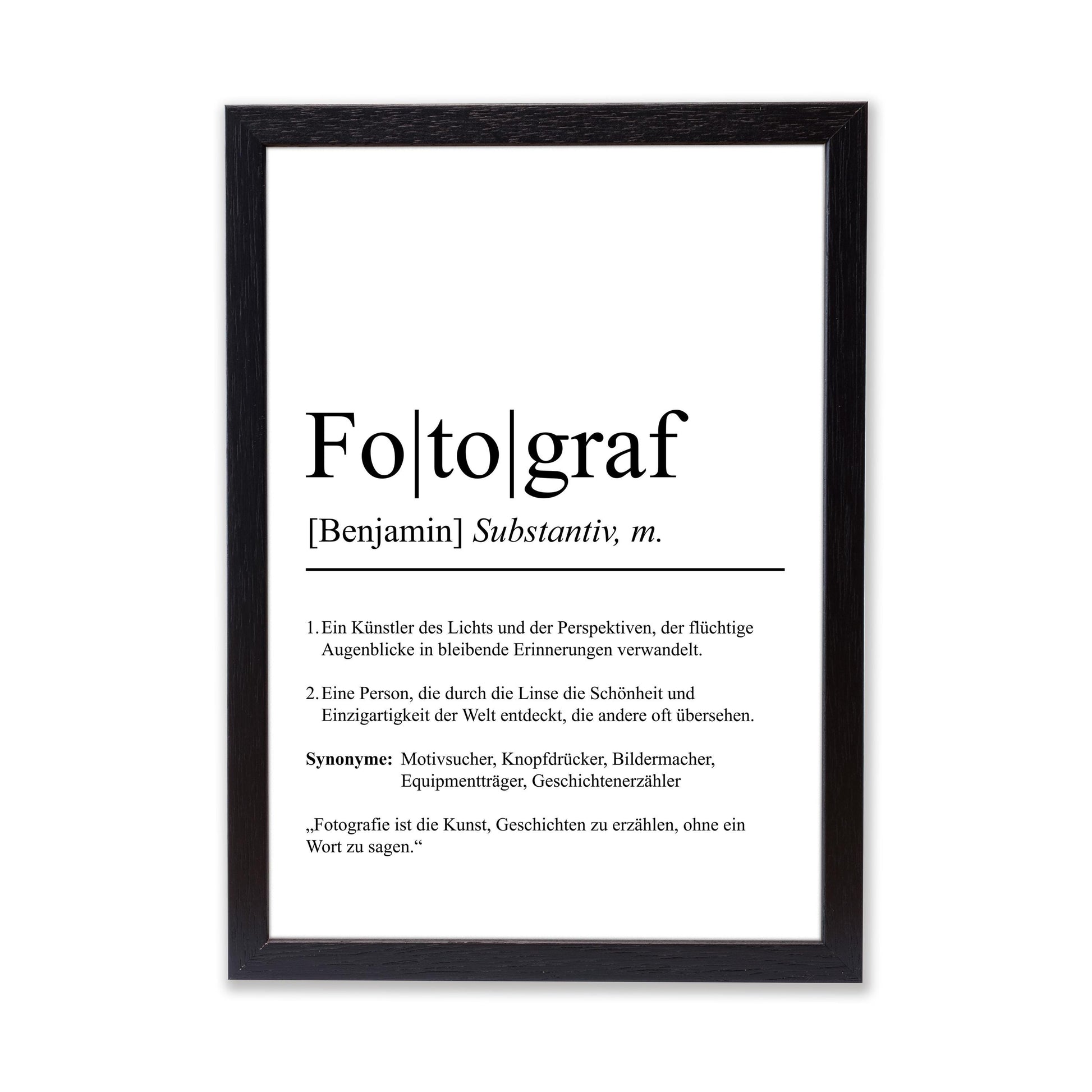 Fotograf Definition Poster personalisierbar mit Namen Beruf Poster Fotograf Geschenk Einzug Geburtstag Geschenk Fotograf Poster Beruf