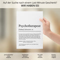 Psychotherapeut Definition Poster personalisierbar mit Namen Beruf Poster Psychotherapeut Geschenk Einzug Geburtstag Therapeut Poster