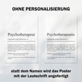 Psychotherapeutin Definition Poster personalisierbar mit Namen Beruf Poster Psychotherapeutin Geschenk Einzug Geburtstag Therapeutin Poster