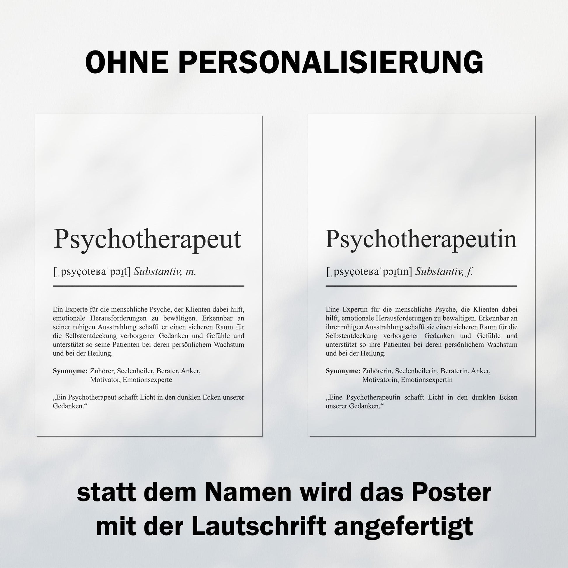 Psychotherapeutin Definition Poster personalisierbar mit Namen Beruf Poster Psychotherapeutin Geschenk Einzug Geburtstag Therapeutin Poster