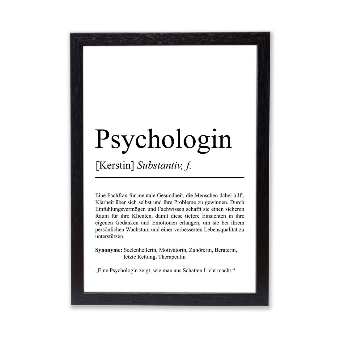 Psychologin Definition Poster personalisierbar mit Namen Beruf Poster Psychologin Geschenk Einzug Geburtstag Psychologin Poster