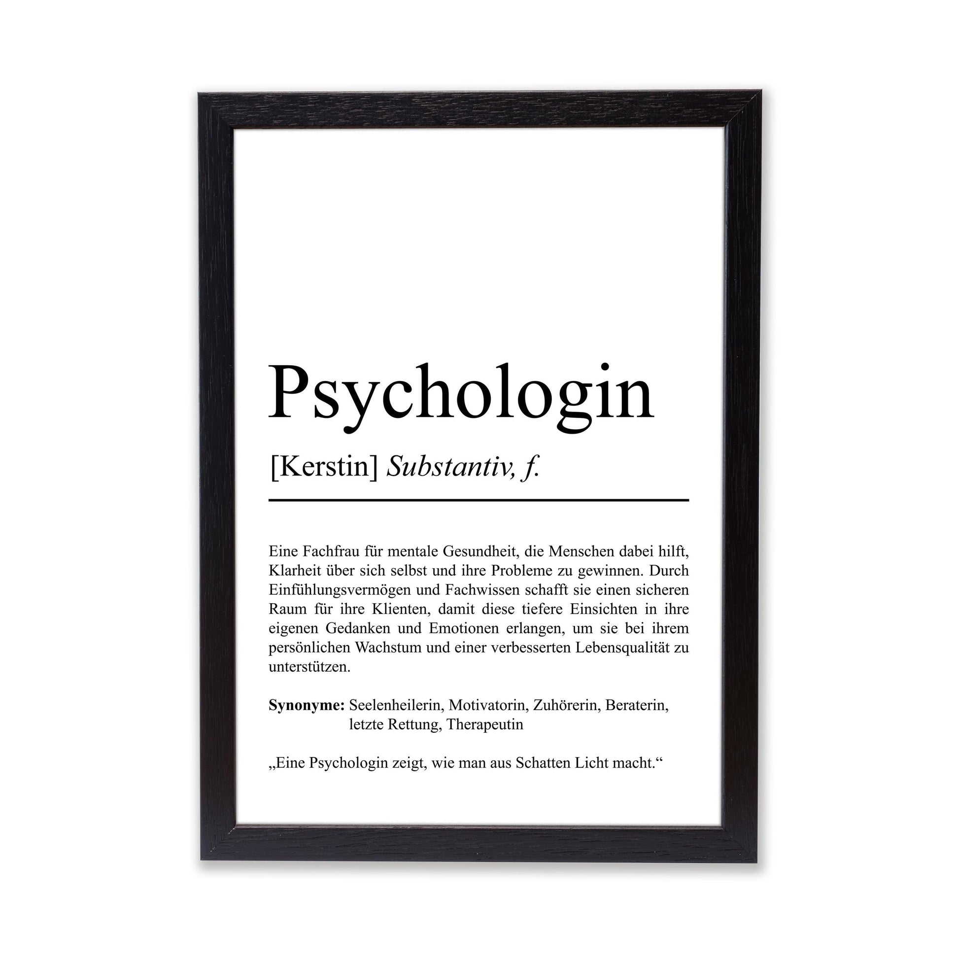 Psychologin Definition Poster personalisierbar mit Namen Beruf Poster Psychologin Geschenk Einzug Geburtstag Psychologin Poster