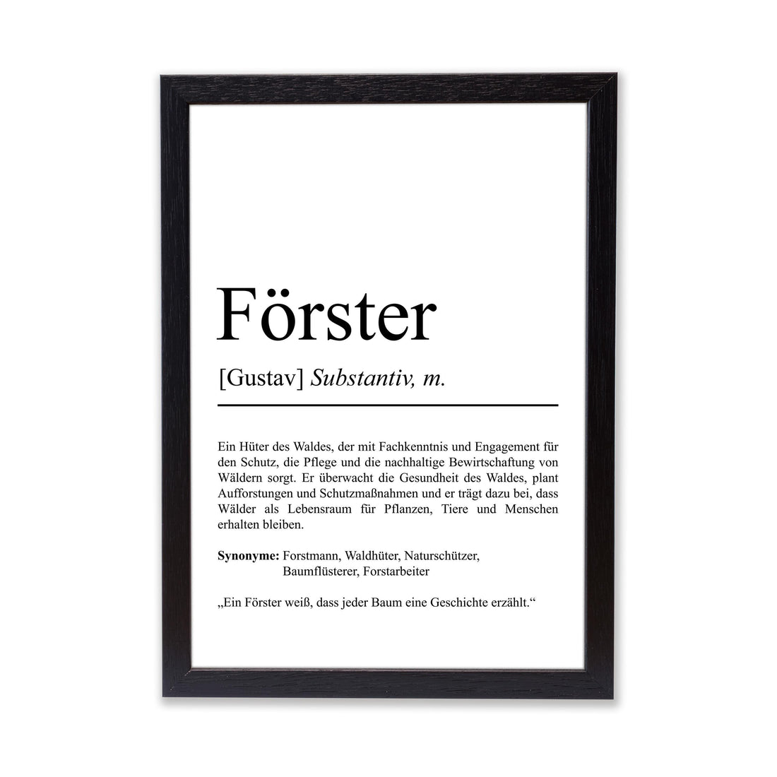 Förster Definition Poster personalisierbar mit Namen Beruf Poster Förster Geschenk Einzug Geburtstag Geschenk Förster Poster Beruf