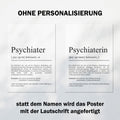 Psychiaterin Definition Poster personalisierbar mit Namen Beruf Poster Psychiaterin Geschenk Einzug Geburtstag Psychiaterin Poster