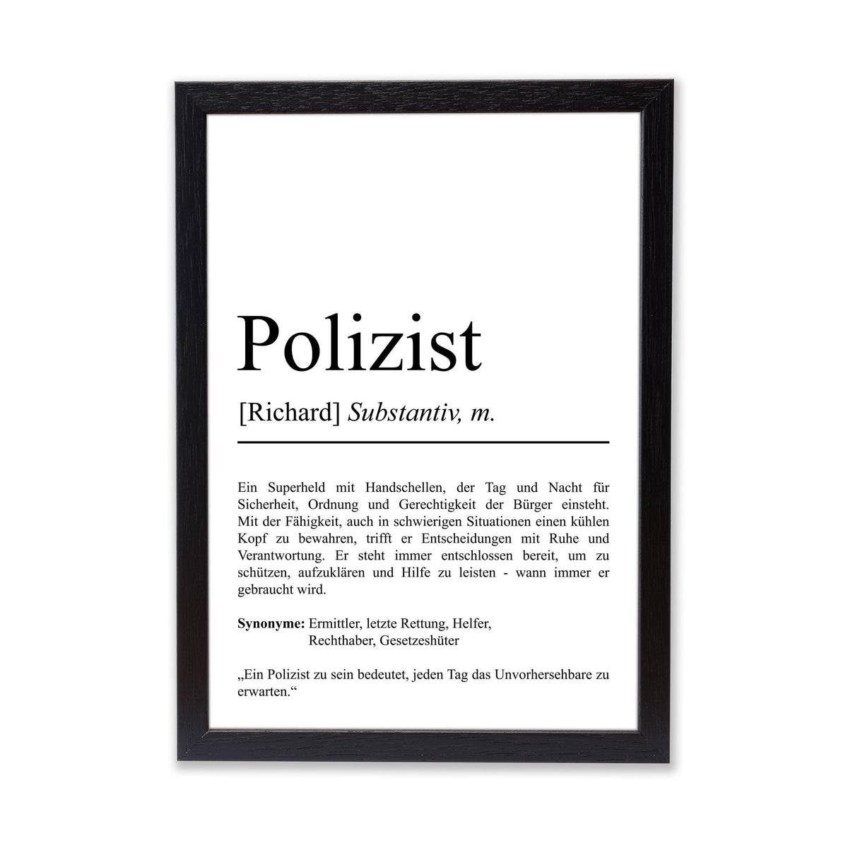 Polizist Definition Poster personalisierbar mit Namen Beruf Poster Polizist Geschenk Einzug Geburtstag Geschenk Polizist Poster Beruf