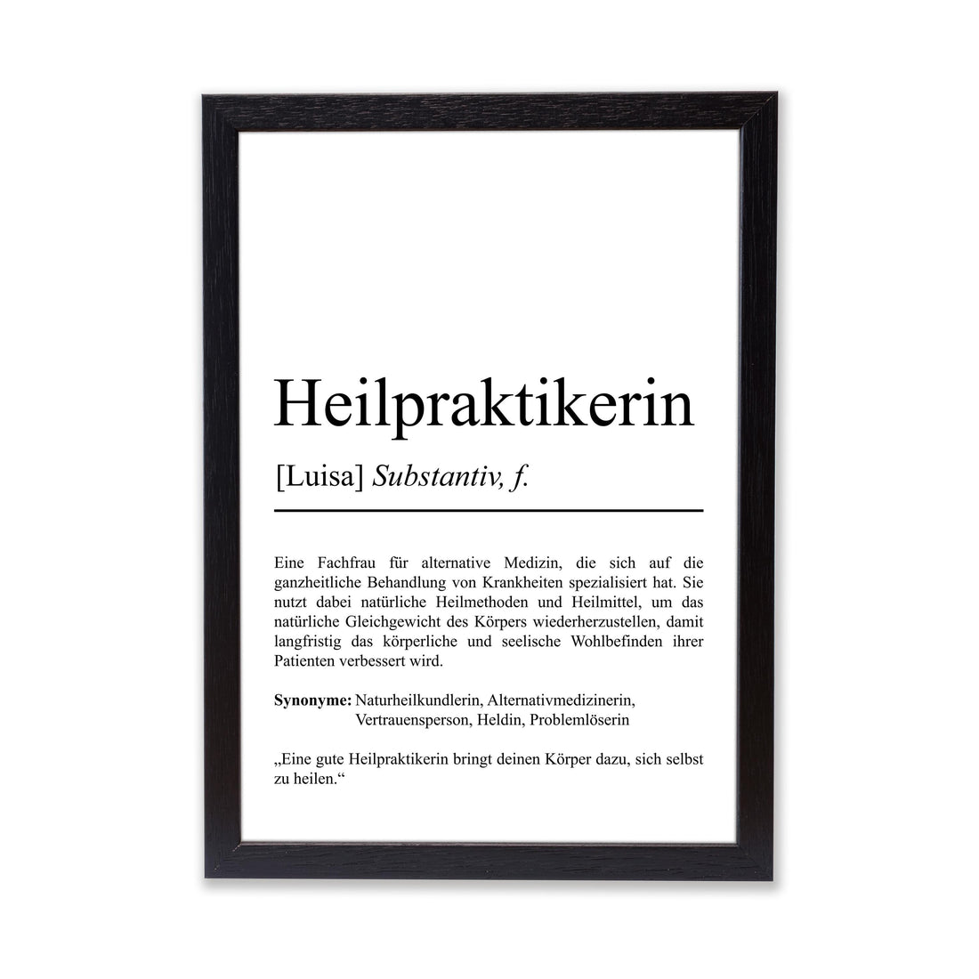 Heilpraktikerin Definition Poster personalisierbar mit Namen Beruf Poster Heilpraktikerin Geschenk Einzug Geburtstag Geschenk Heilpraktikerin Poster Beruf Definition