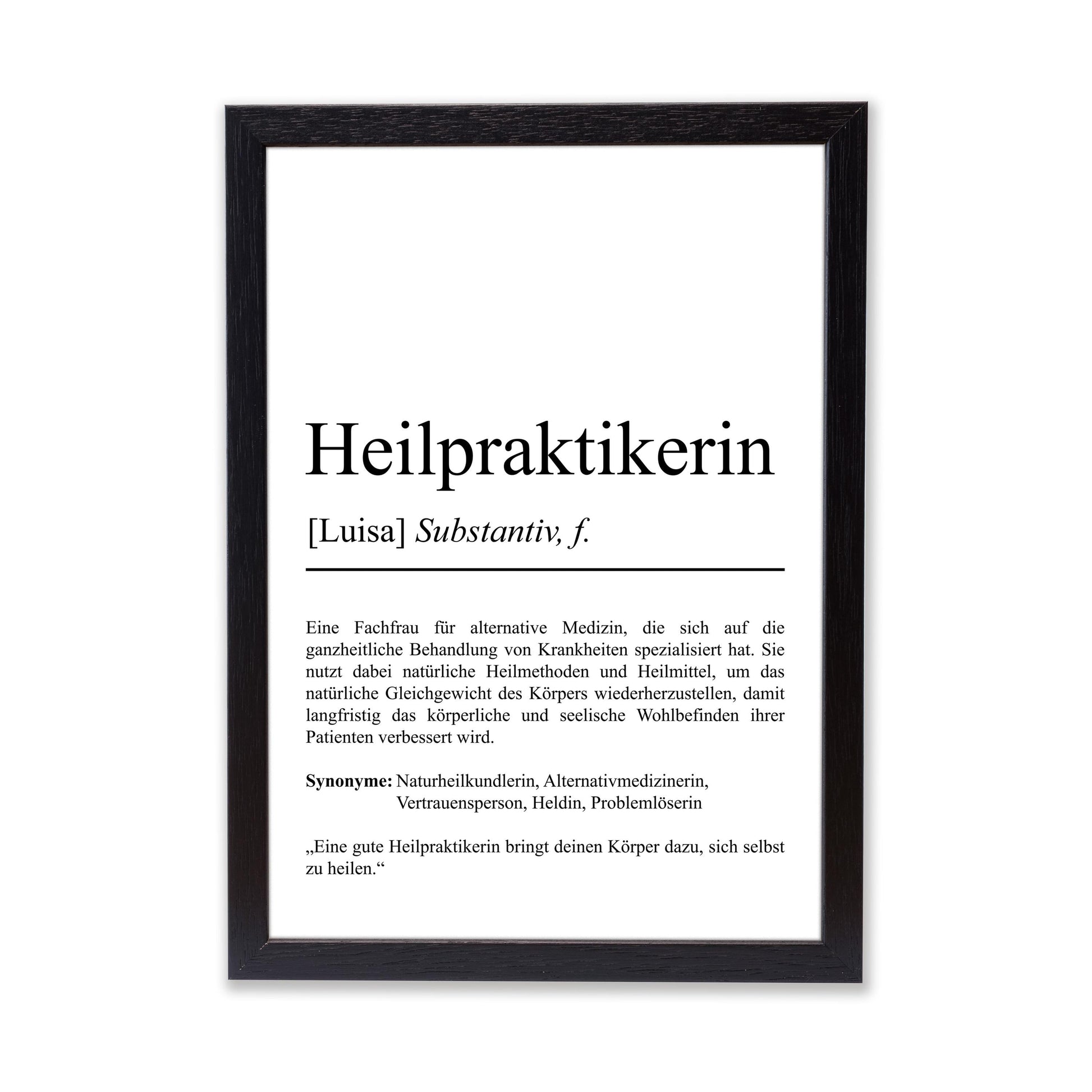 Heilpraktikerin Definition Poster personalisierbar mit Namen Beruf Poster Heilpraktikerin Geschenk Einzug Geburtstag Geschenk Heilpraktikerin Poster Beruf Definition