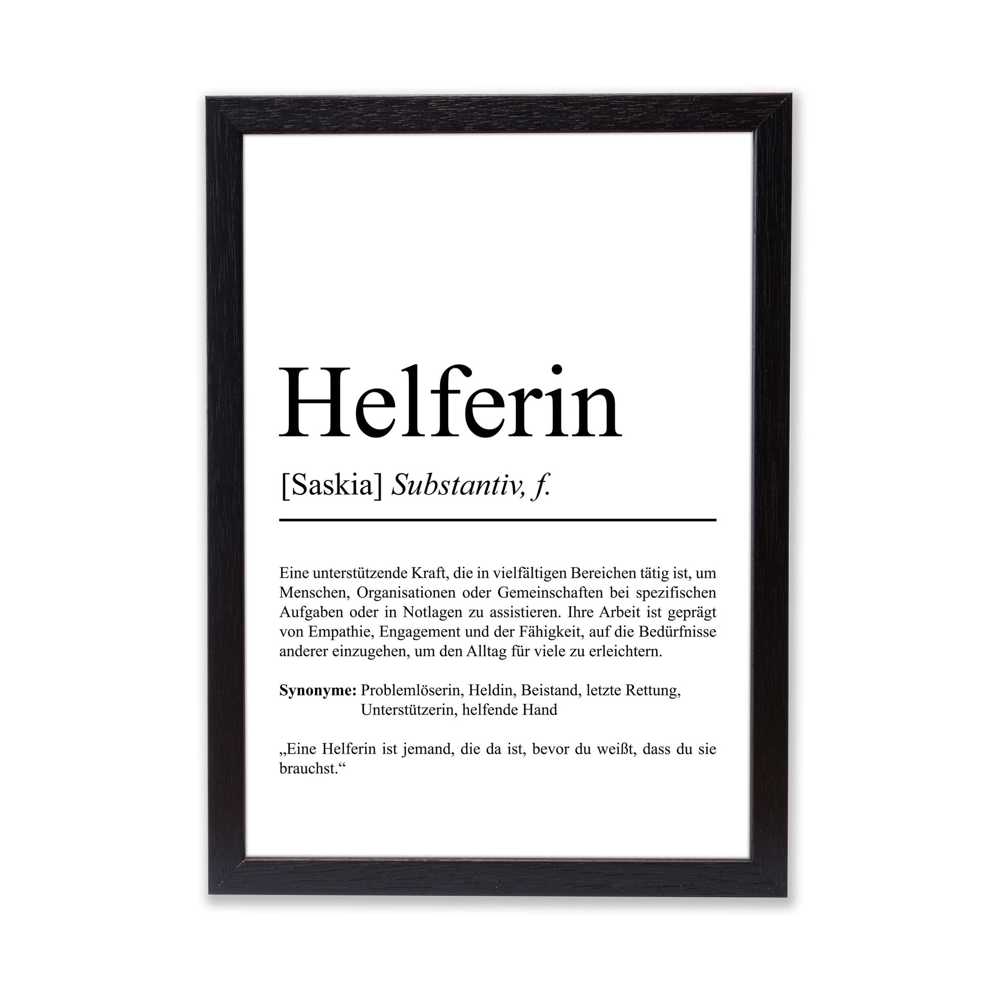 Helferin Definition Poster personalisierbar mit Namen Beruf Poster Helferin Geschenk Einzug Geburtstag Geschenk Helferin Poster Beruf