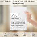 Pilot Definition Poster personalisierbar mit Namen Beruf Poster Pilot Geschenk Einzug Geburtstag Geschenk Pilot Poster Beruf