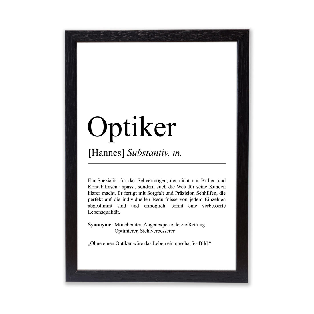 Optiker Definition Poster personalisierbar mit Namen Beruf Poster Optiker Geschenk Einzug Geburtstag Geschenk Optiker Poster Beruf