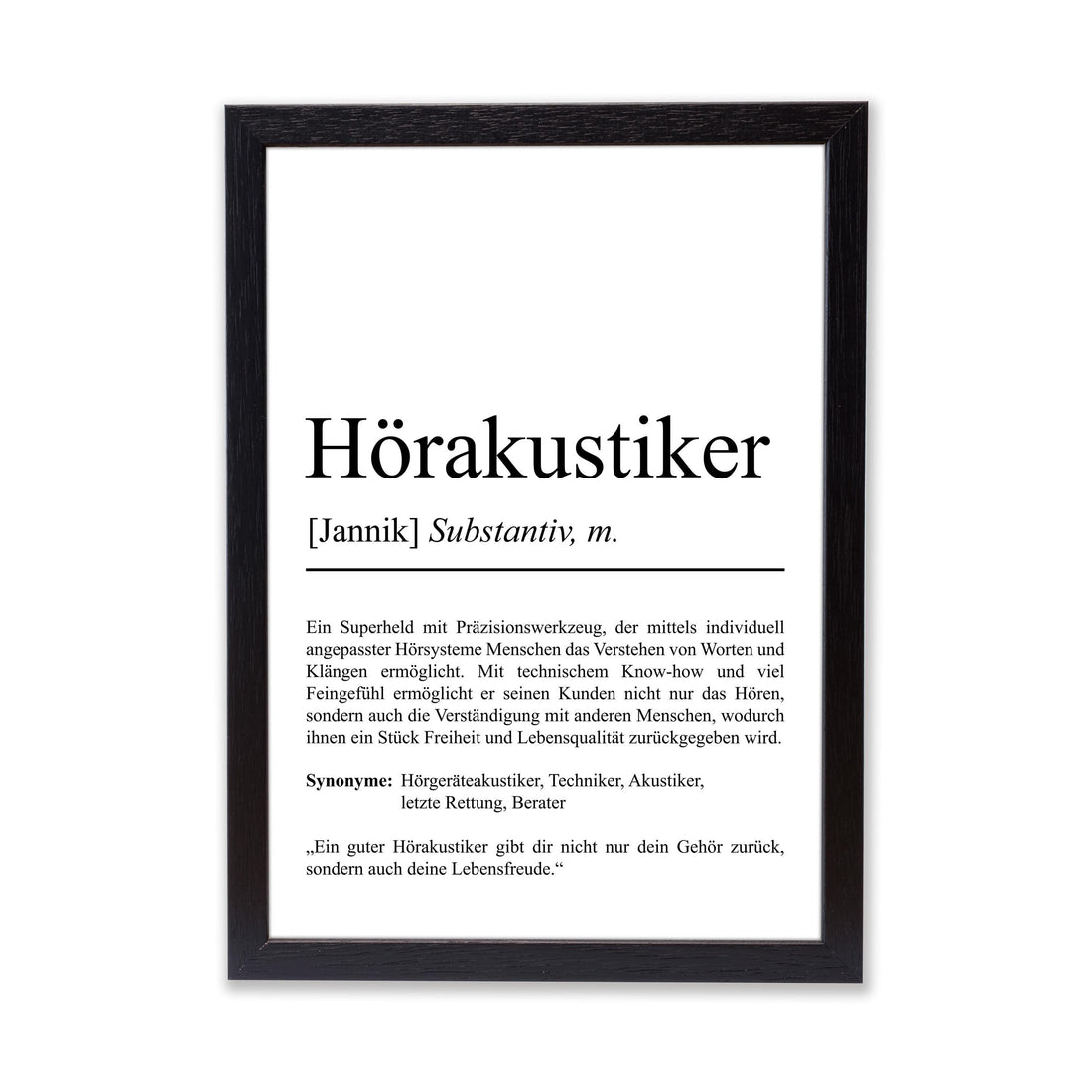 Hörakustiker Definition Poster personalisierbar mit Namen Beruf Poster Hörakustiker Geschenk Einzug Geburtstag Geschenk Akustiker Poster