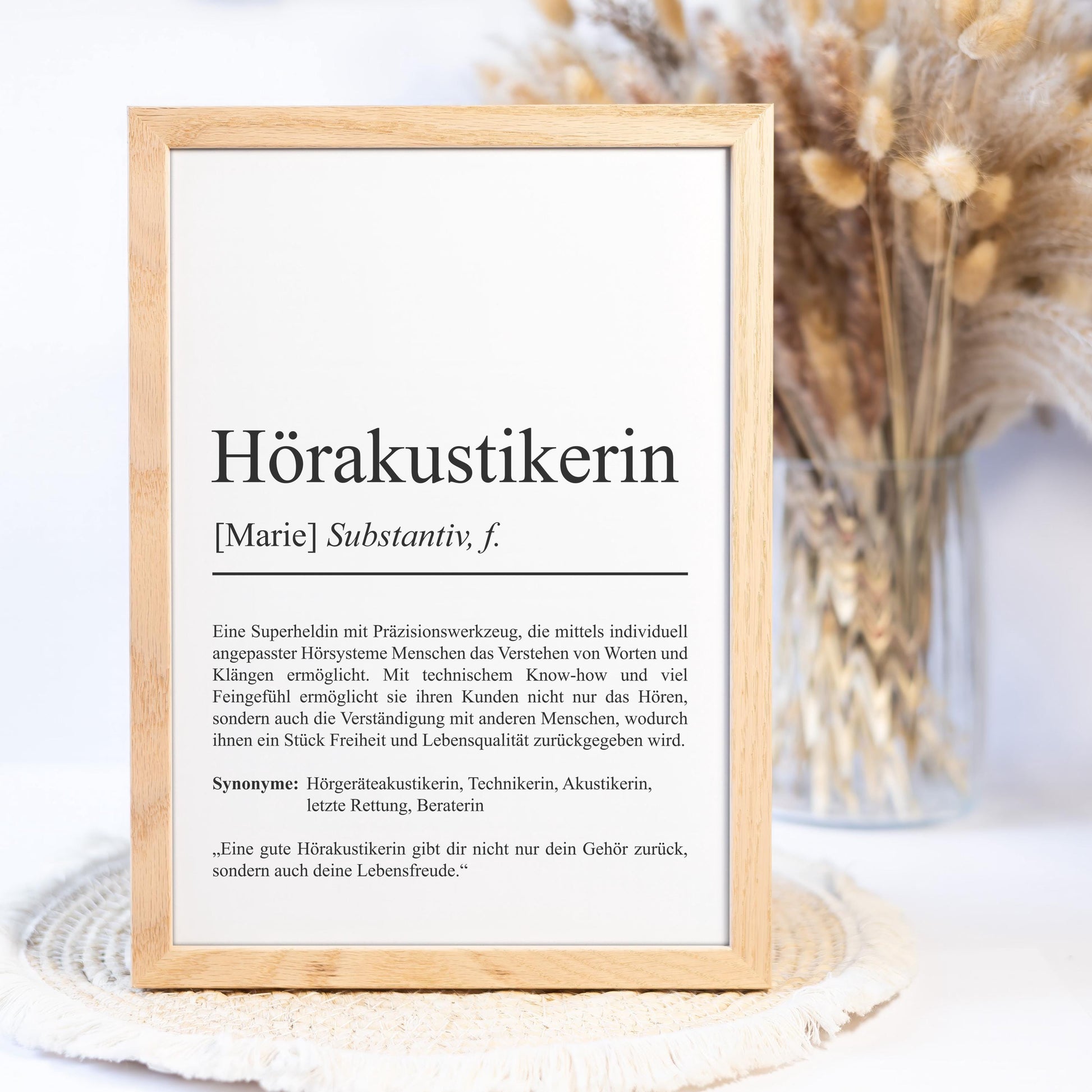Hörakustiker Definition Poster personalisierbar mit Namen Beruf Poster Hörakustiker Geschenk Einzug Geburtstag Geschenk Akustiker Poster