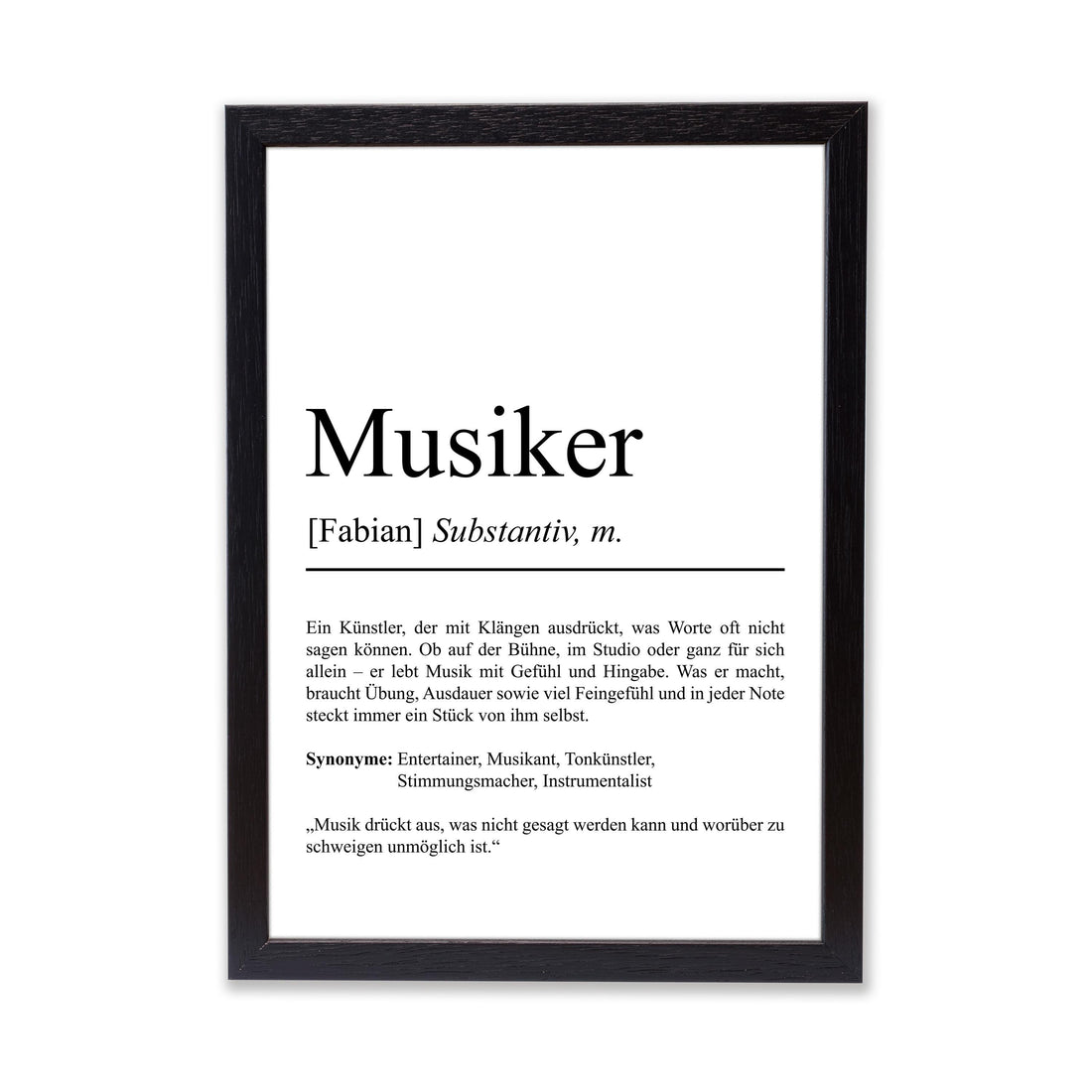 Musiker Definition Poster personalisierbar mit Namen Beruf Poster Musiker Geschenk Einzug Geburtstag Geschenk Musiker Poster Beruf