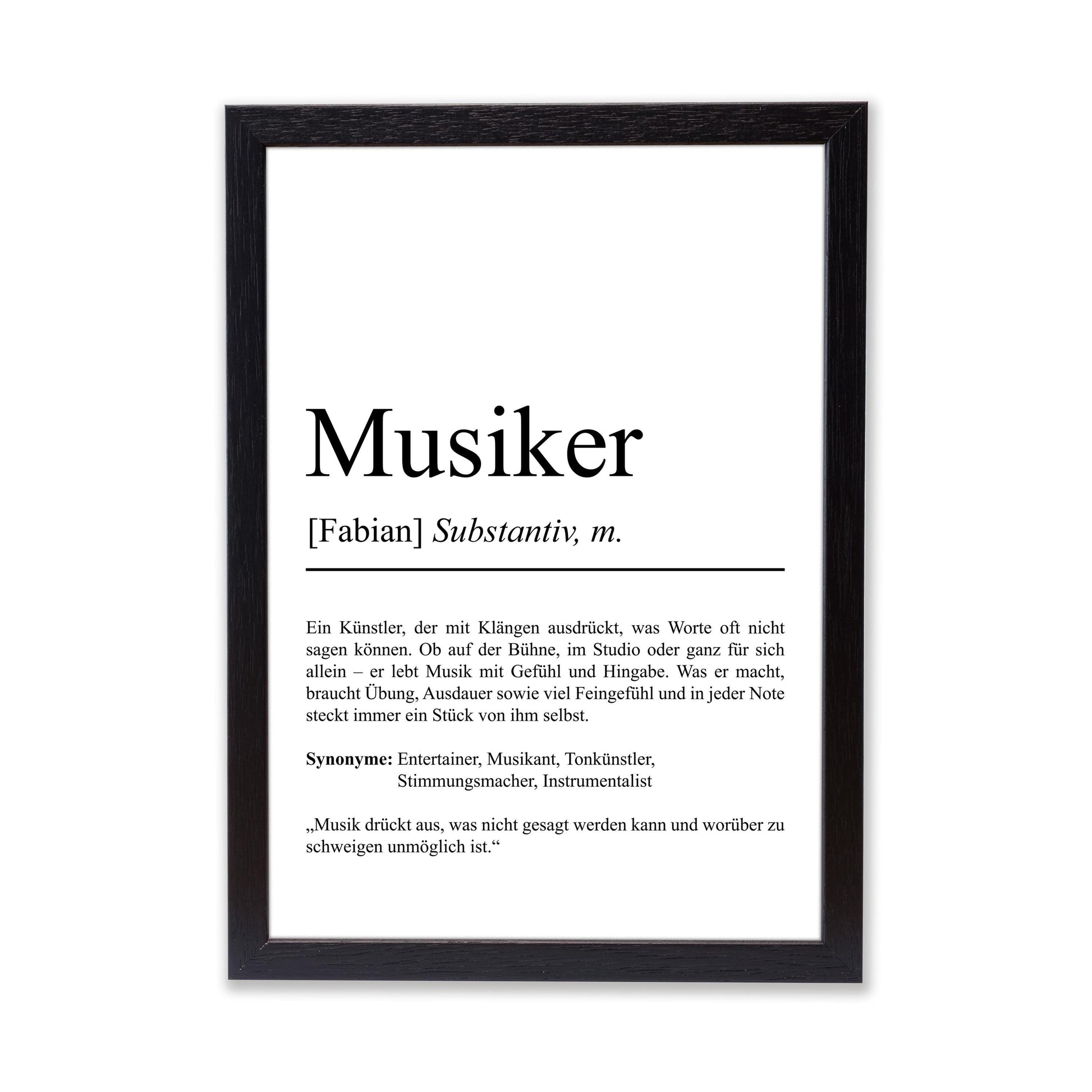 Musiker Definition Poster personalisierbar mit Namen Beruf Poster Musiker Geschenk Einzug Geburtstag Geschenk Musiker Poster Beruf