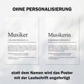 Musiker Definition Poster personalisierbar mit Namen Beruf Poster Musiker Geschenk Einzug Geburtstag Geschenk Musiker Poster Beruf