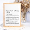 Industriemeister Metall Definition Poster personalisierbar mit Namen Beruf Poster Industriemeister Geschenk Einzug Geburtstag Geschenk