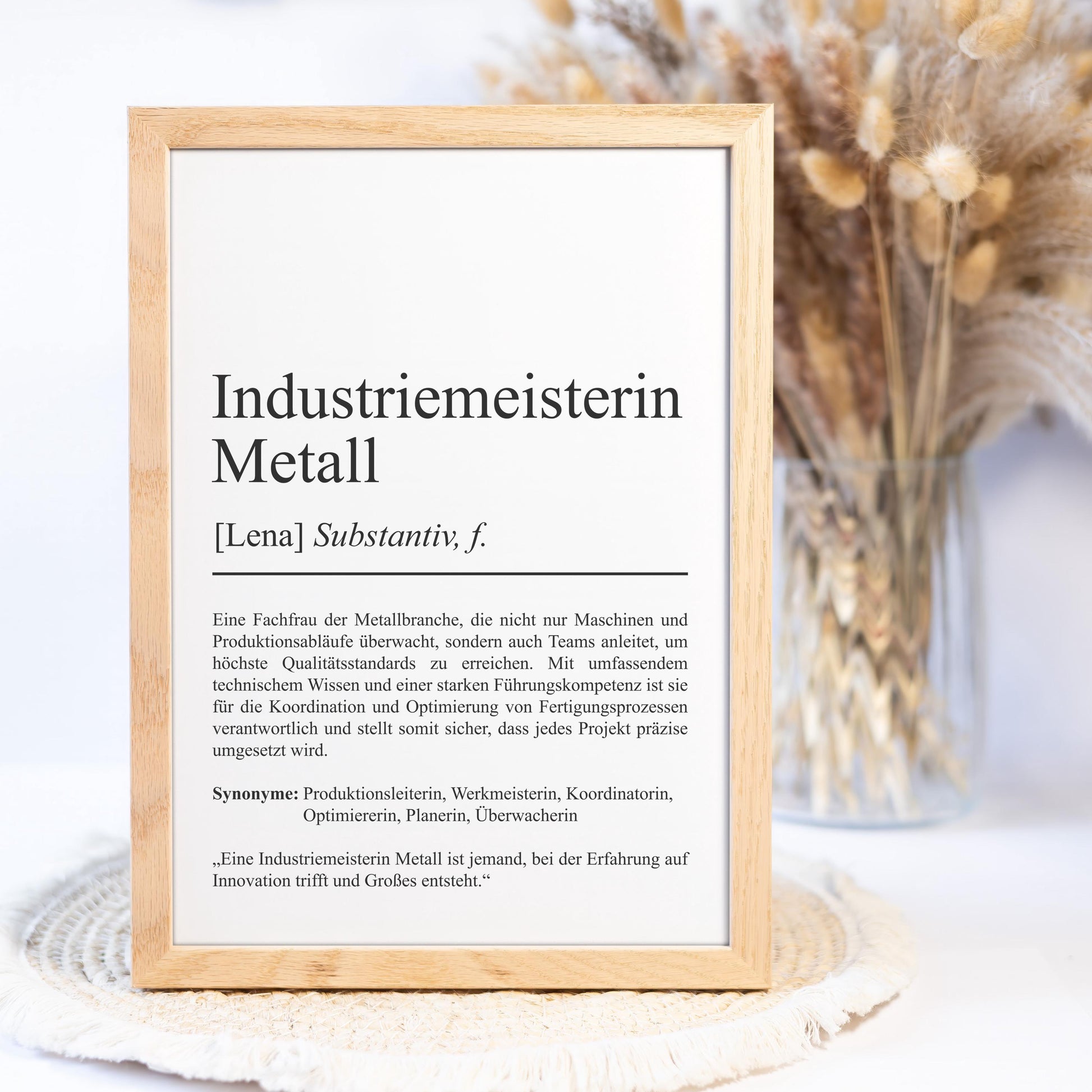 Industriemeister Metall Definition Poster personalisierbar mit Namen Beruf Poster Industriemeister Geschenk Einzug Geburtstag Geschenk