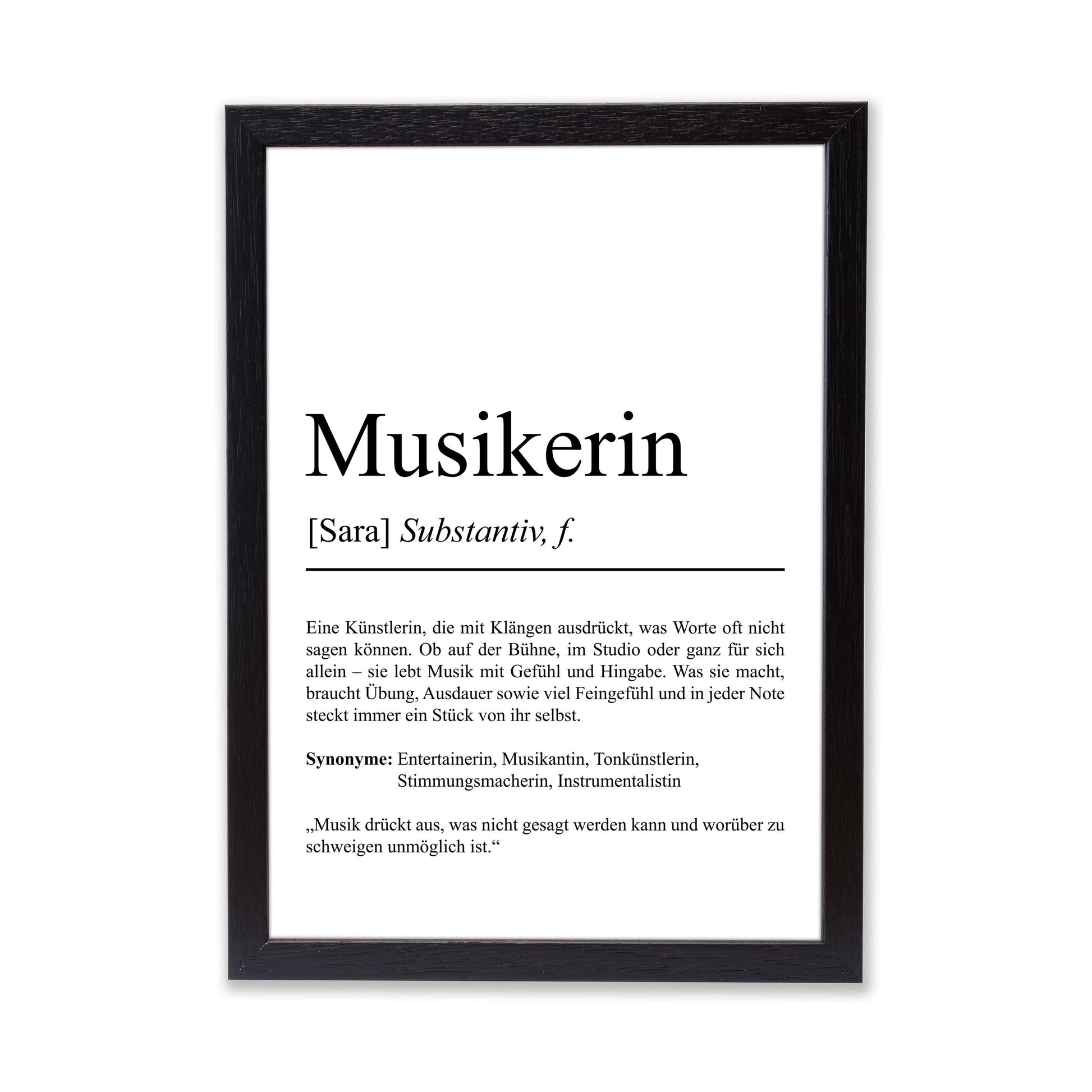 Musikerin Definition Poster personalisierbar mit Namen Beruf Poster Musikerin Geschenk Einzug Geburtstag Geschenk Musikerin Poster Beruf