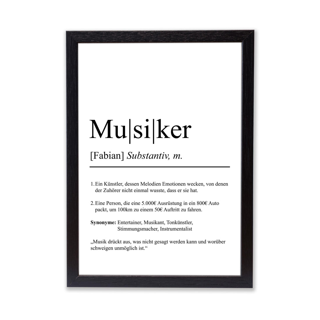 Musiker Definition Poster personalisierbar mit Namen Beruf Poster Musiker Geschenk Einzug Geburtstag Geschenk Musiker Poster Beruf