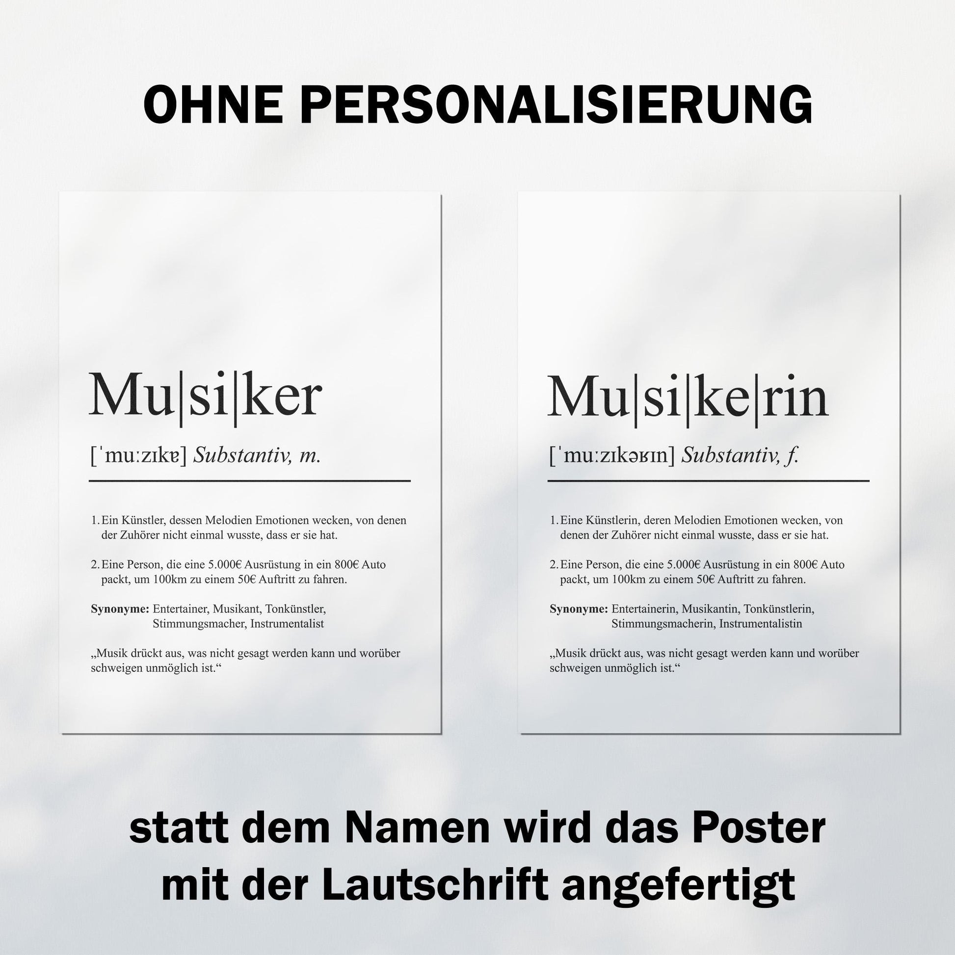 Musikerin Definition Poster personalisierbar mit Namen Beruf Poster Musikerin Geschenk Einzug Geburtstag Geschenk Musikerin Poster Beruf