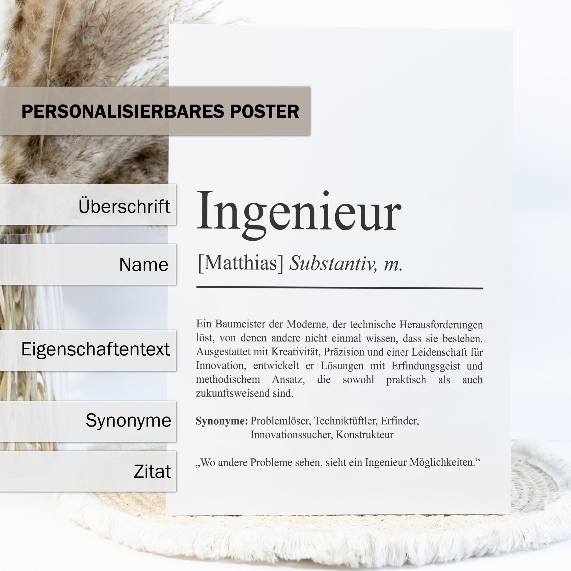 Ingenieur Definition Poster personalisierbar mit Namen Beruf Poster Ingenieur Geschenk Einzug Geburtstag Geschenk Ingenieur Poster Beruf