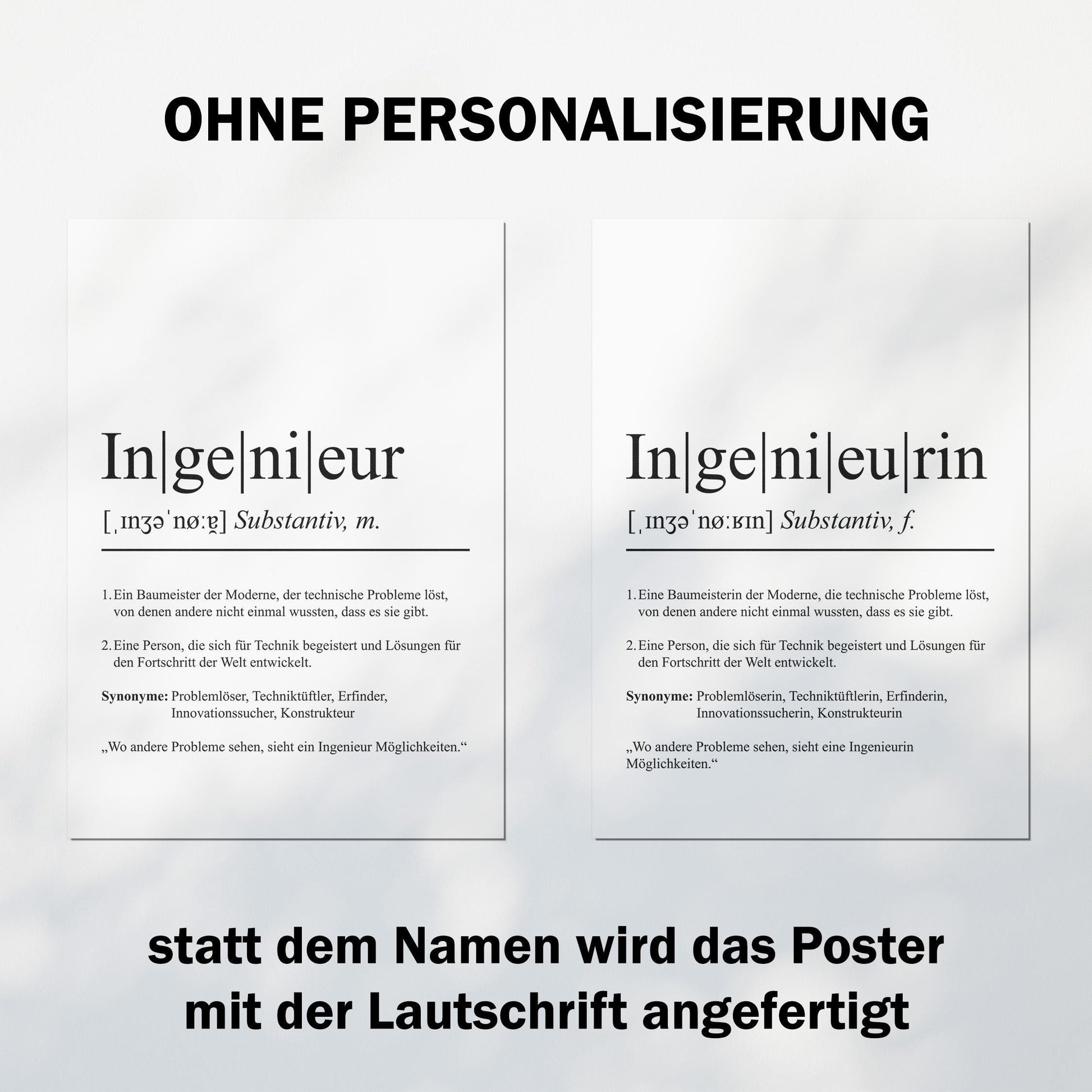 Ingenieurin Definition Poster personalisierbar mit Namen Beruf Poster Ingenieurin Geschenk Einzug Geburtstag Geschenk Ingenieur Poster Beruf