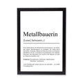 Metallbauerin Definition Poster personalisierbar mit Namen Beruf Poster Metallbauerin Geschenk Einzug Geburtstag Geschenk Metallbauerin