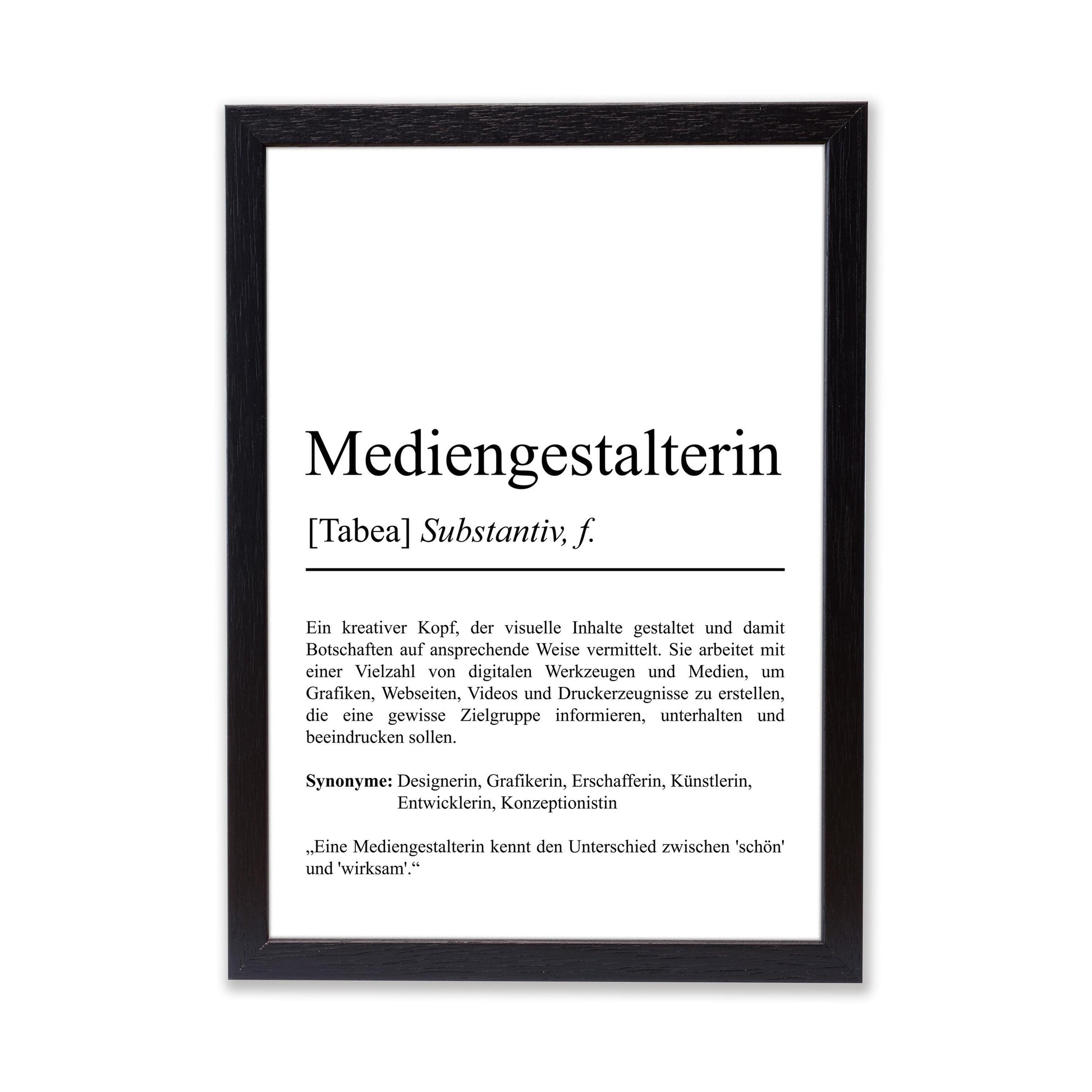 Mediengestalterin Definition Poster personalisierbar mit Namen Beruf Poster Mediengestalterin Geschenk Einzug Geburtstag Geschenk Gestalter