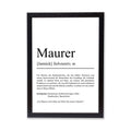 Maurer Definition Poster personalisierbar mit Namen Beruf Poster Maurer Geschenk Einzug Geburtstag Geschenk Maurer Poster Beruf