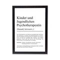 Kinder und Jugendlichenpsychotherapeutin Definition Poster personalisierbar mit Namen Beruf Poster Psychotherapeutin Geschenk Geburtstag