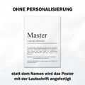 Master Definition Poster personalisierbar mit Namen Abschluss Poster Master Geschenk zum Abschluss Geschenk Master Poster Definition