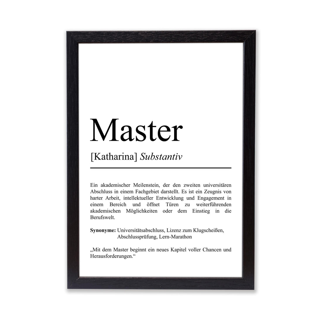 Master Definition Poster personalisierbar mit Namen Abschluss Poster Master Geschenk zum Abschluss Geschenk Master Poster Definition
