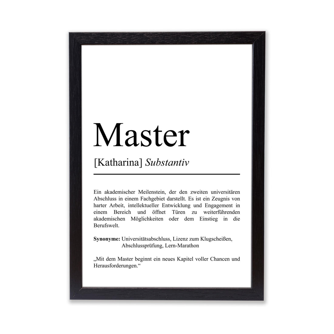 Master Definition Poster personalisierbar mit Namen Abschluss Poster Master Geschenk zum Abschluss Geschenk Master Poster Definition