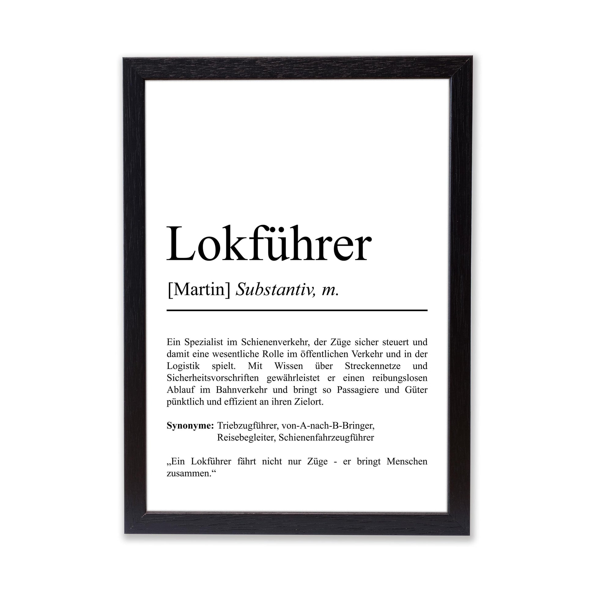 Lokführer Definition Poster personalisierbar mit Namen Beruf Poster Lokführer Geschenk Einzug Geburtstag Geschenk Lokführer Poster Beruf