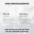 Koch Definition Poster personalisierbar mit Namen Beruf Poster Koch Geschenk Einzug Geburtstag Geschenk Koch Poster Beruf Definition