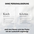 Koch Definition Poster personalisierbar mit Namen Beruf Poster Koch Geschenk Einzug Geburtstag Geschenk Koch Poster Beruf Definition